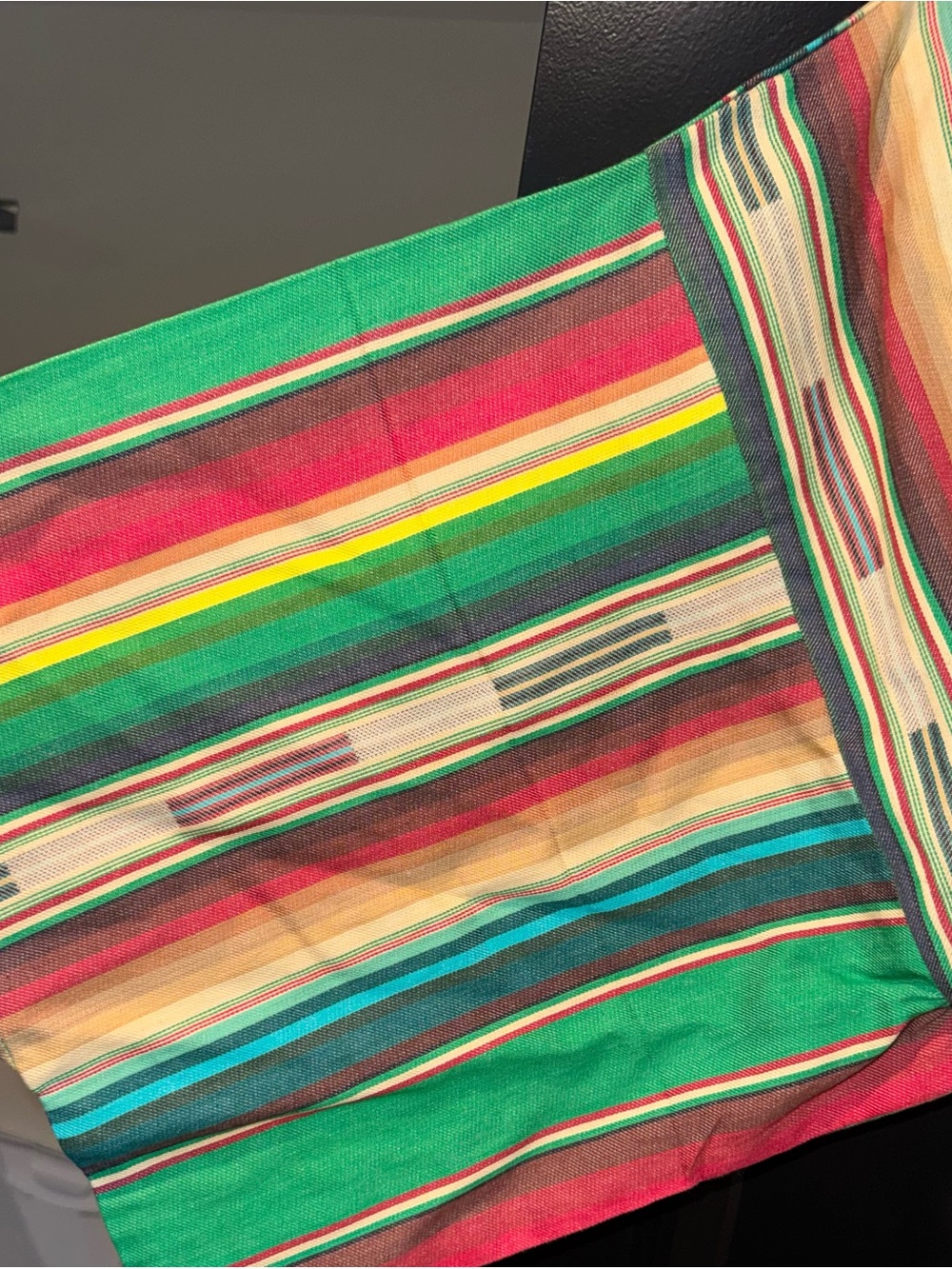Striped Green Multi-Color Kimono Robe - Picture 7 of 9
